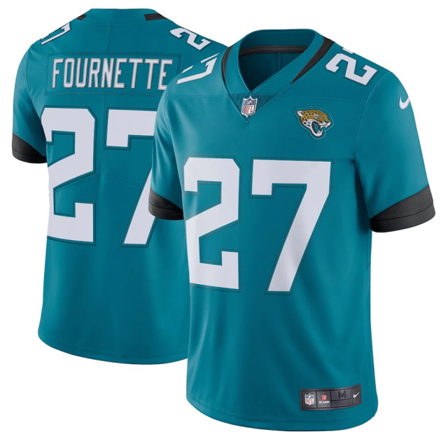 mens nike leonard fournette teal jacksonville jaguars vapor limited player jersey